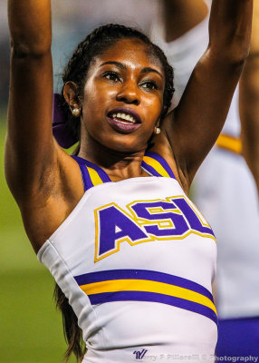 Alcorn St. Cheerleader performs on the sidelines