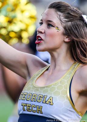 Georgia Tech Cheerleader on the sidelines