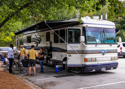 Setting up the RV tailgate before the Georgia Tech-Tulane game