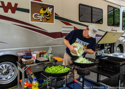 Meal preparations before the Georgia Tech-Tulane game