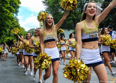 Georgia Tech Cheerleaders along Yellow Jacket Alley before the Georgia Tech-Tulane game