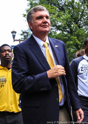 Coach Paul Johnson on Yellow Jacket Alley before the Georgia Tech-Tulane game