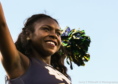 Notre Dame Cheerleader performs for the crowd
