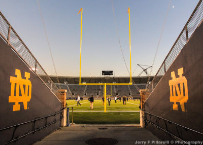 Notre Dame Stadium from the tunnel after the game