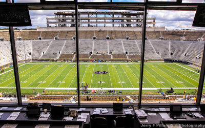 Notre Dame Stadium prior to the game as viewed from the press box