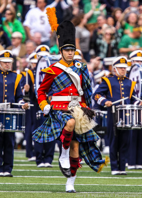 Notre Dame Irish Guard marches with the Band of the Irish