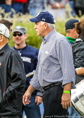 NHL Champion Chicago Blackhawks Head Coach Joel Quennville on the field prior to the game