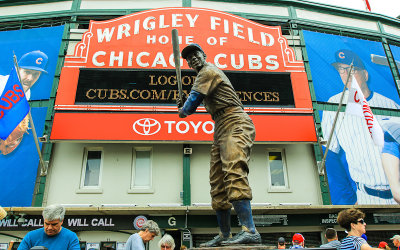 “Let’s play two”; the statue of Ernie Banks in front of Wrigley Field