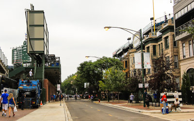 Looking down Sheffield Avenue outside of Wrigley Field