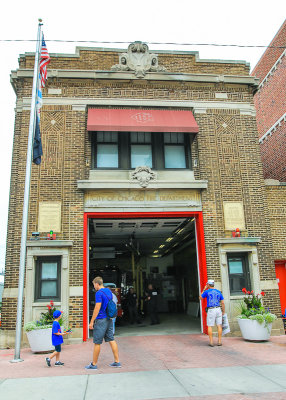 The old Fire Station across from Wrigley Field on Waveland Avenue