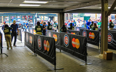 The main gate entrance to Wrigley Field at Clark & Addison