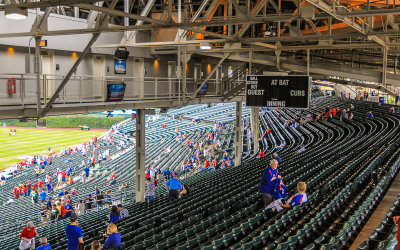 Underneath the upper deck at Wrigley Field