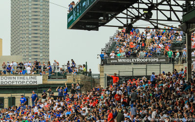 The Rooftops overlooking the right field stands at Wrigley Field