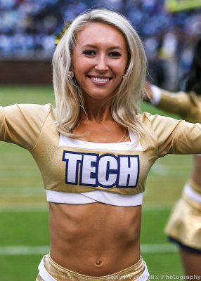 Georgia Tech Dance Team member on the sidelines