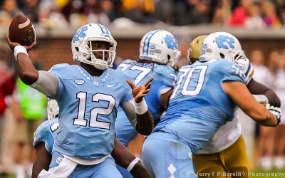 North Carolina QB Marquise Williams throws from the pocket