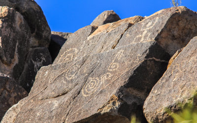 Close up of petroglyphs on Signal Hill in Saguaro National Park
