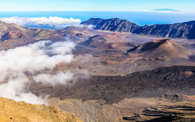 View of the crater from Leleiwi Overlook in Haleakala National Park