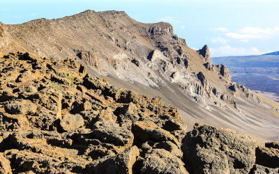 Crater rim as viewed from the Keoneheehee (Sliding Sands) Trail in Haleakala National Park