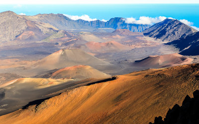 Haleakala Crater from the summit (10,023 ft) in Haleakala National Park