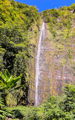 The 400 foot Waimoku Falls at the end of the Pipiwai Trail in Haleakala National Park