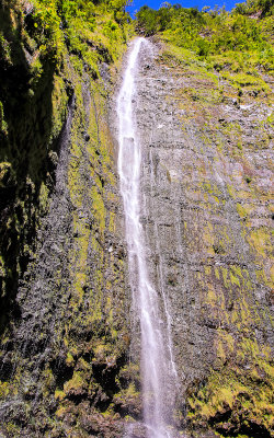 Waimoku Falls, the tallest waterfall in Hawaii, at the end of the Pipiwai Trail in Haleakala National Park