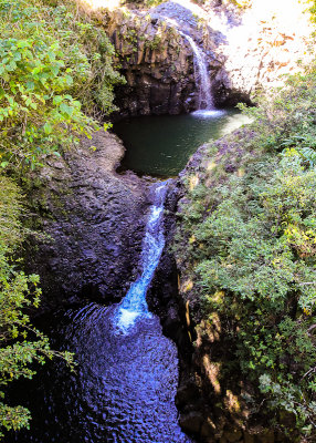 Waterfalls and pools along the road in Haleakala National Park