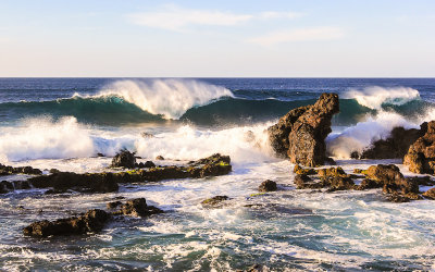 Surf on Hookipa Beach along the Road to Hana