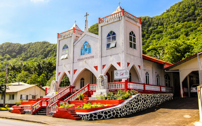 Village Church on Tutuila Island in American Samoa