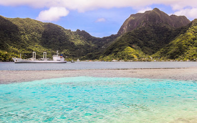 Rainmaker Mountain National Natural Landmark from across Pago Pago Harbor in American Samoa