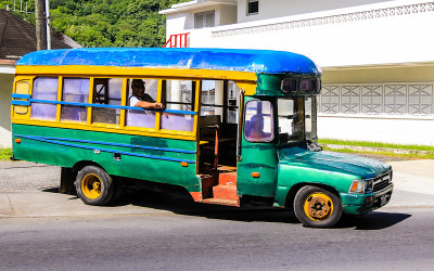 Aiga (family run) bus in Pago Pago in American Samoa