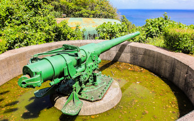 World War II gun battery at Blunts Point used to protect Pago Pago Harbor in American Samoa