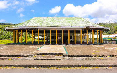 Chiefly Samoan Fale (open or meeting house) in American Samoa