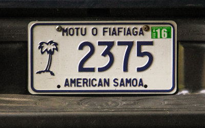 License plate in American Samoa