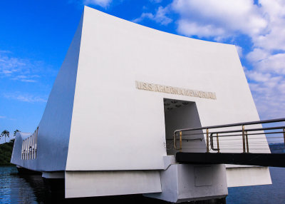 Entrance to the USS Arizona Memorial in Pearl Harbor