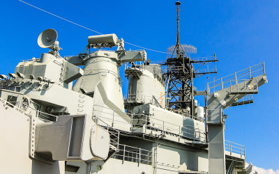 Superstructure on the Battleship Missouri in Pearl Harbor