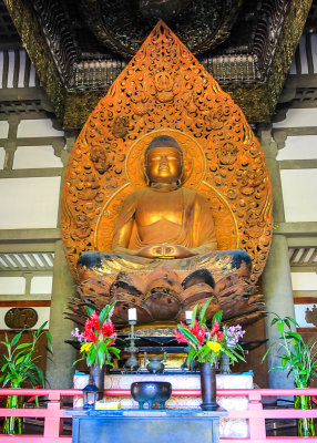 Buddha statue in the Byodo Temple on Oahu