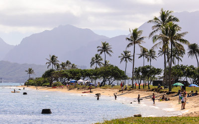 Beach in Kaneohe Bay on Oahu