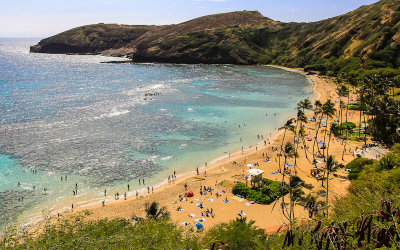 Beach in Hanauma Bay on Oahu