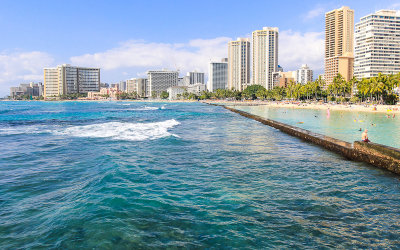 Hotels and resorts on Waikiki Beach