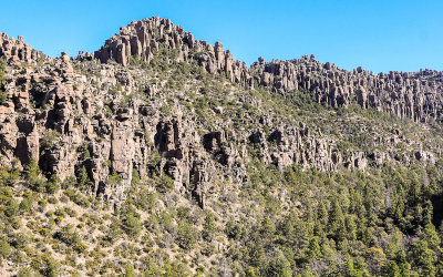 Spires on the ridge of Rhyolite Canyon in Chiricahua National Monument