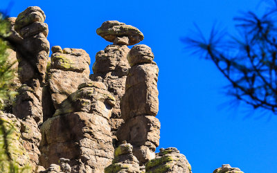 Balanced rock in Rhyolite Canyon in Chiricahua National Monument