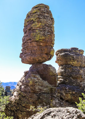 Pinnacle Balanced Rock along the Heart of Rocks Loop Trail in Chiricahua National Monument