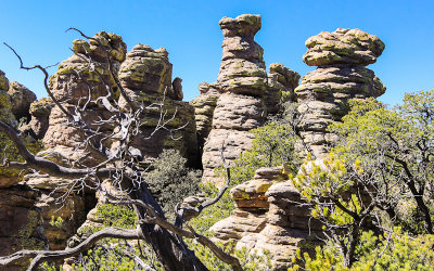 Rock spires along the Heart of Rocks Loop Trail in Chiricahua National Monument