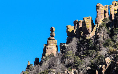 Balanced rocks and spires in Rhyolite Canyon in Chiricahua National Monument