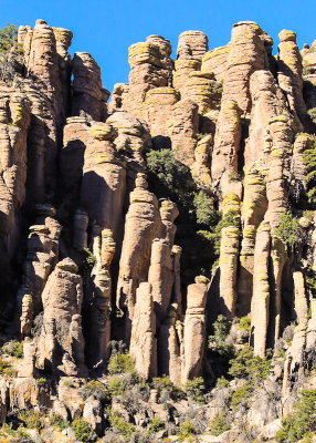Spires along the Rhyolite Canyon walls in Chiricahua National Monument