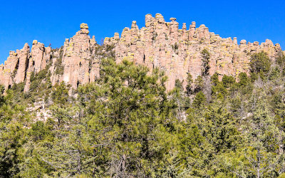 Spires on the ridge of Rhyolite Canyon in Chiricahua National Monument