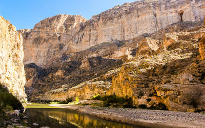 The Rio Grande River running through Boquillas Canyon in Big Bend National Park