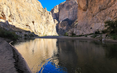 The Rio Grande River viewed from the Boquillas Canyon Trail in Big Bend National Park