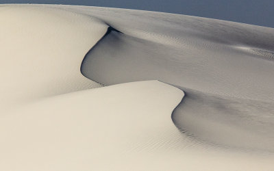 The sun reflects off of the dunes in White Sands National Monument