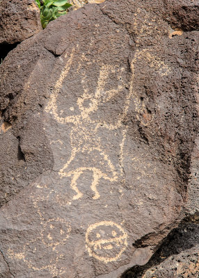 Human figures in Piedras Marcadas Canyon in Petroglyph National Monument